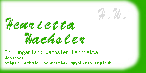 henrietta wachsler business card